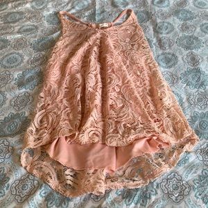 Woman pink dress